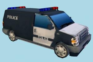Police Van police, van, police-car, car, lowpoly, emergency, vehicle, truck, carriage
